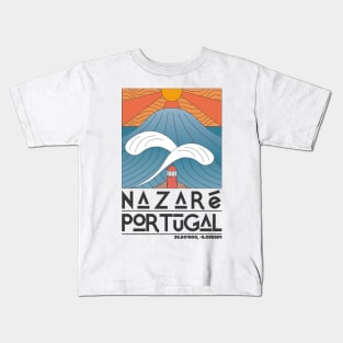 Nazaré Portugal Retro Travel Poster Kids T-Shirt